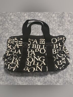 Billabong Black and White Logo Canvas Tote Bag